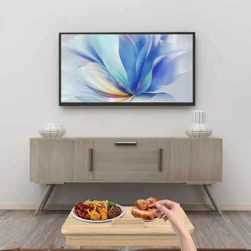Miniatura 7 de Mesa de sofá en forma de C, mesa auxiliar con ruedas giratorias de 360°, escritorio inclinable ajustable de 40° para sofá, laptop, café, mesa C