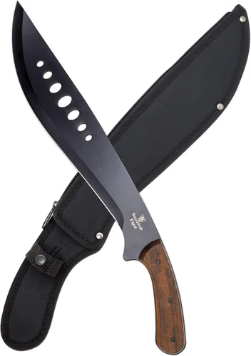 Snake Eye Machete with Heavy Duty Construction-Ergonomic Non-Slip Handle and Belt Sheath for Gardening, Land-Management, Bushcraft, Hunting and