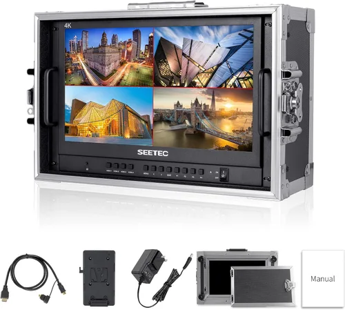 Monitor de producción de 15.6 pulgadas ATEM156-CO 4K entradas de salida HDMI Quad Split Display 1920 x 1080 Full HD Transmisión en vivo Monitor de