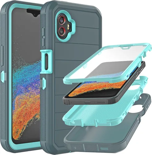 Miniatura 11 de Funda para Galaxy Xcover 6 Pro con protector de pantalla integrado, a prueba de caídas, funda duradera de 3 capas, a prueba de golpes, funda de goma