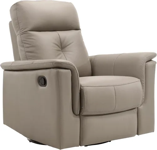Miniatura 23 de Lexicon Silla reclinable giratoria, sillón reclinable manual de cuero de grano superior, cómodo sillón reclinable para guardería, silla reclinable