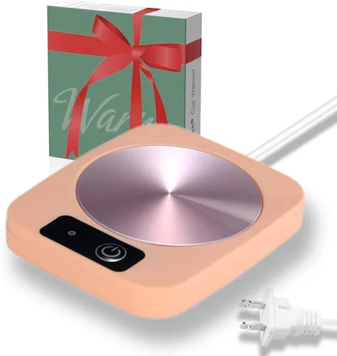 Taza de café calentador posavasos para café, té, cacao, leche, alimentos, frutas, vela, panel de metal de aluminio, seguro y confiable, rosa (4 x 5