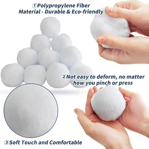 Miniatura 3 de YBB Paquete de 20 bolas falsas de Navidad blancas como la nieve, bolas de felpa realistas de 2 pulgadas para interiores y exteriores, juego