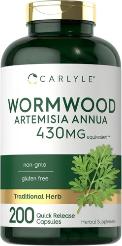 Carlyle Cápsulas de ajenjo | Hierba Artemisia Annua | 200 unidades | Suplemento sin OMG y sin gluten