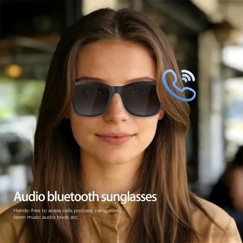 Miniatura 2 de Lentes inteligentes Gafas Bluetooth Marco ultraligero de 1.46 oz para exteriores Llamadas manos libres, control de música y voz Batería