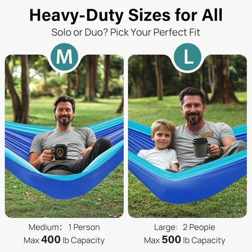 Miniatura 2 de Kootek Hamaca de campamento, hamacas portátiles con correas para árboles y bolsa de transporte adjunta, equipo esencial de campamento, perfecto