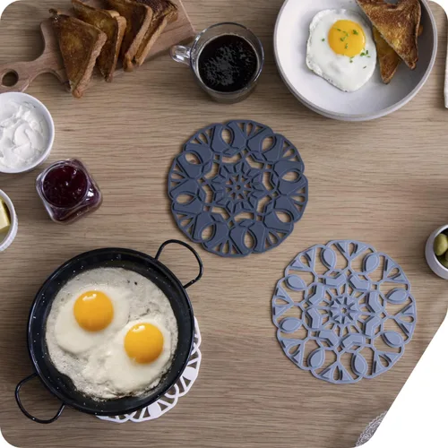 Miniatura 5 de Peleg Design TriveTile - Juego de salvamanteles para ollas y sartenes calientes, divertido y decorativo, salvamanteles de cocina antideslizantes