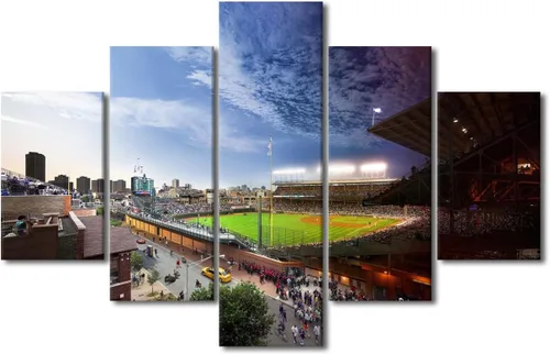 Miniatura 77 de Arte para pared, lienzo para estadio deportivo, arte para pared, diseño de campo de Wrigley en Chicago, pinturas de Chicago, impresiones sobre