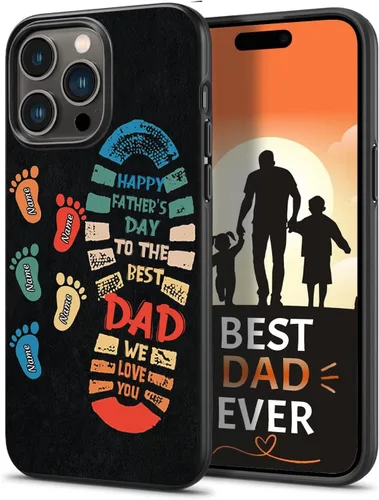 Fundas de teléfono personalizadas para papá y niños, huellas compatibles con iPhone 15, 14, 13, 12, 11 Pro Max, Samsung Galaxy S23 S22 S21 S20