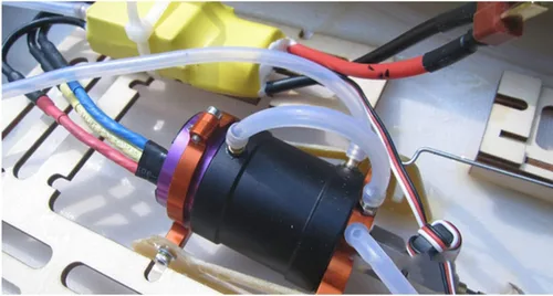 Miniatura 6 de Bettomshin Motor de aluminio de refrigeración por agua chaqueta de metal control remoto modelo barco partesBlueSuitable for36Series Control remoto