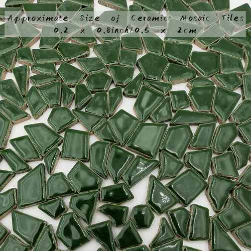 Miniatura 5 de 200g de azulejos de mosaico de cerámica para manualidades, azulejos de cerámica irregulares teñidos de 0.5 cm x 2 cm de porcelana para decoración