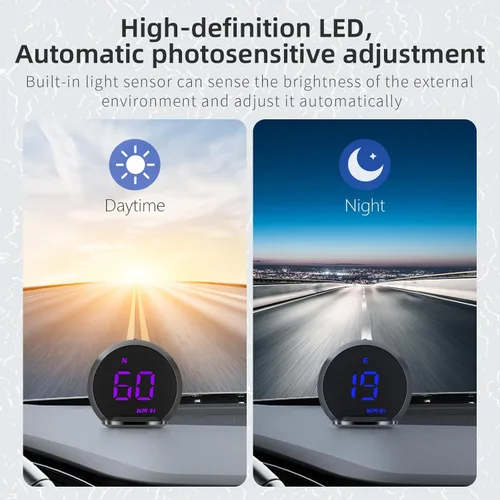 Miniatura 6 de wiiyii Velocímetro GPS G13, pantalla frontal para automóviles con velocidad MPH, dirección de conducción de brújula, recordatorio de conducción