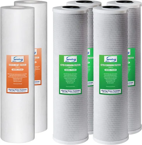Miniatura 11 de iSpring F3WGB32BM Filtro de agua de 3 etapas, 4.5" x 20", paquete de repuesto con sedimento, bloque de carbono CTO y cartuchos reductores de hierro