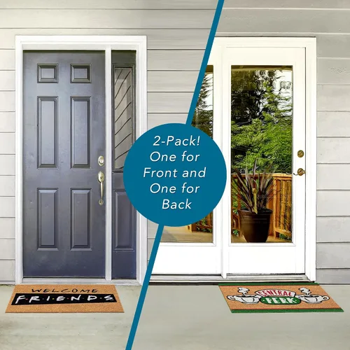 Miniatura 8 de Gertmenian Friends Coir Doormat - Alfombra de bienvenida de 2x3 (paquete de 2), ideal para áreas de alto tráfico en la puerta principal, garaje