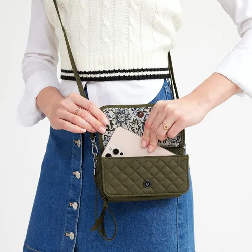Miniatura 6 de Bolso cruzado todo en uno de algodón para mujer con protección RFID