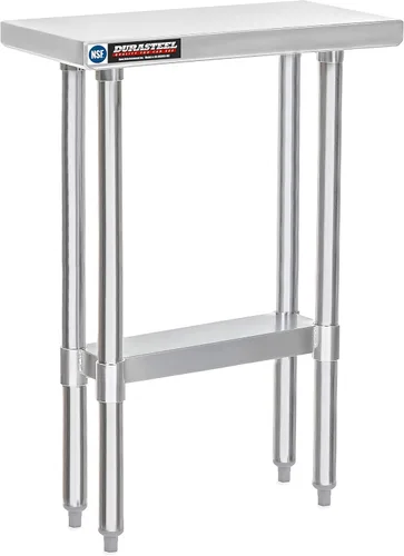 Miniatura 42 de DuraSteel Carrito de acero inoxidable NSF de 30 x 72 pulgadas, mesa de preparación de alimentos resistente con estante inferior, isla de cocina