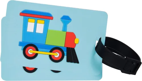 Wildkin Etiquetas de equipaje para niños y niñas, incluye 2 etiquetas de bolsa a juego y tarjeta de información extraíble, tamaño perfecto para
