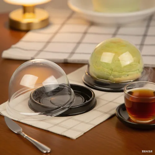 Miniatura 6 de EchoDone Mini cajas de plástico transparente para magdalenas, cúpula de muffins, caja de un solo contenedor, cajas de regalo de boda, cumpleaños