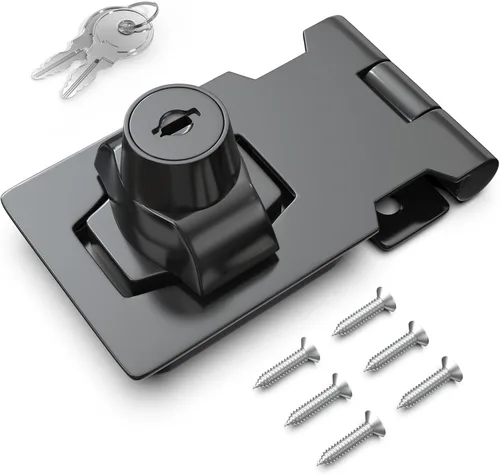 Cerradura de cerrojo con llave de 2.5 pulgadas para armarios y puertas pequeñas, diseño de perilla giratoria, aleación de zinc resistente con hierro