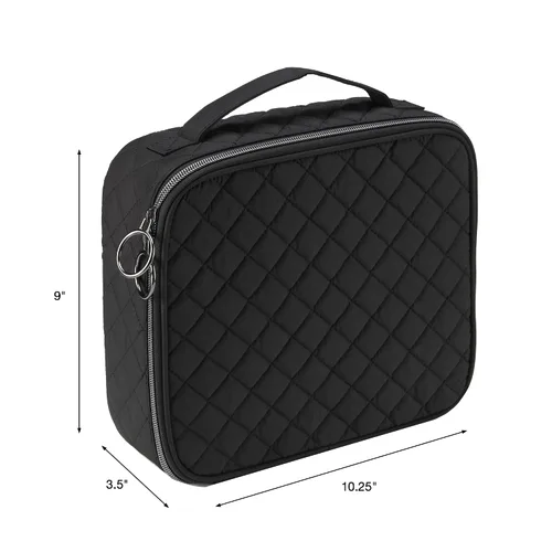 Miniatura 10 de Scünci by Conair - Estuche de maquillaje para maquillaje, bolsa de maquillaje, organizador de viaje para mujeres, color negro