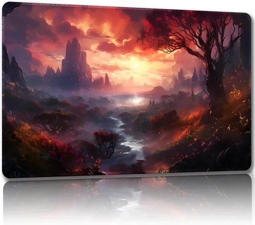 Miniatura 21 de Tapete de juego para MTG con bolsas de almacenamiento gratis, tapete de juego de 24 x 14 pulgadas TCG y alfombrillas de juego de mesa para cartas