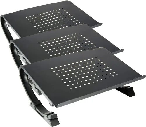 VIVO Soporte elevador curvado para portátil, portátil y monitor totalmente ajustable, color negro STAND-V001N (paquete de 3)
