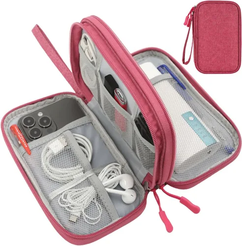 Miniatura 13 de CAAORDKSO Bolsa Organizadora de Electrónicos para Viaje, Estuche Pequeño Organizador de Cables Impermeable, Bolsa de Accesorios, Estuche Electrónico