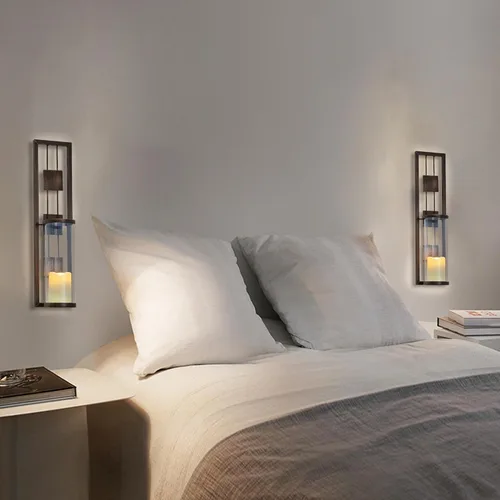 Miniatura 8 de Solución de Estanterías Aplique de Pared Soporte de Velas de Metal para Decoración de Pared para Sala de Estar, Baño, Comedor, Juego de 2