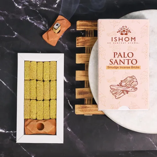 Miniatura 10 de Smudge - Juego de 45 ladrillos de incienso, Palo Santo, salvia blanca, sandalias Oudh para limpieza de energía negativa y protección, aromaterapia