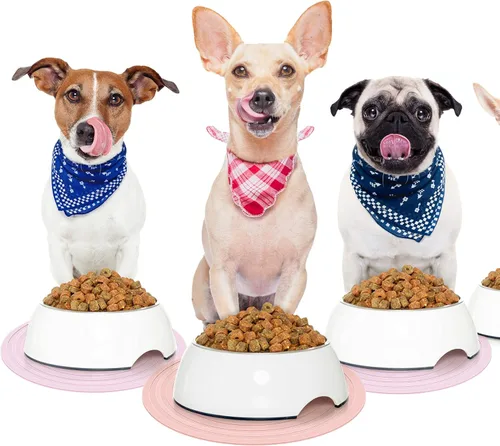 Miniatura 6 de Tapete de silicona de 2 piezas de comida para mascotas para perros y gatos, mantel individual para evitar el desbordamiento de alimentos y agua
