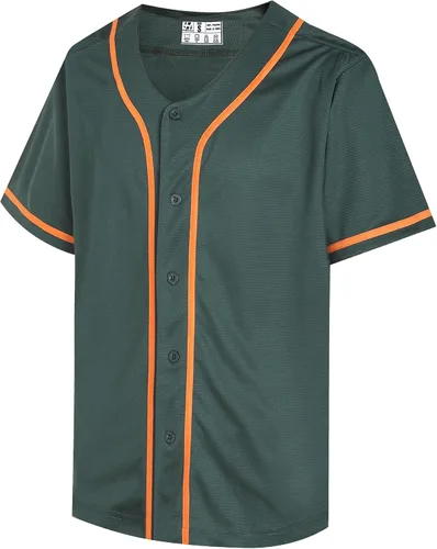 Miniatura 21 de Pullonsy Camiseta de béisbol en blanco para hombres y mujeres, camisas de manga corta con botones completos, hip hop, hipster, uniformes deportivos