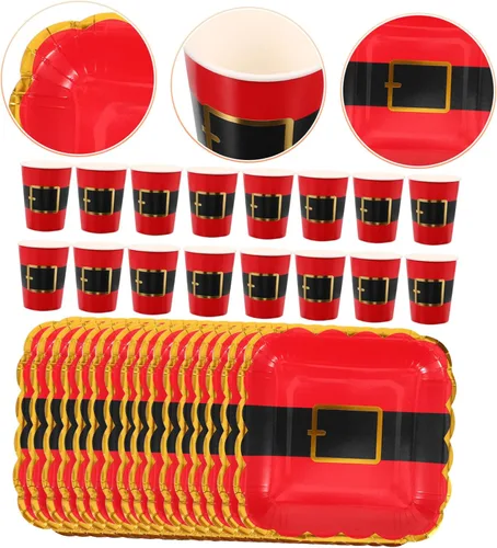 Miniatura 4 de NOLITOY 1 juego de tirar de la bandera decoraciones de Navidad camping taza desechable decorar suministros de fiesta taza de fiesta de Navidad tazas