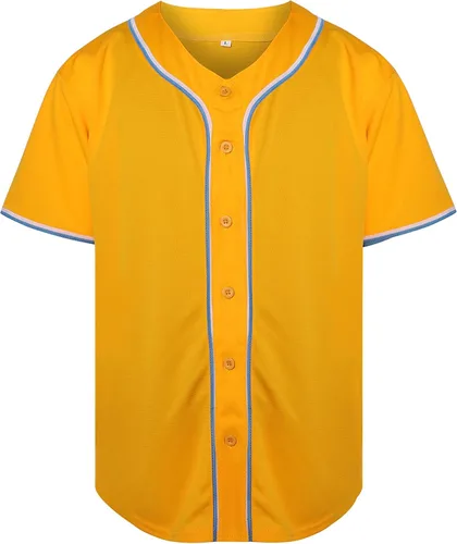 Miniatura 22 de Phoneutrix Camisetas Jersey de Béisbol Hip Hop Hipster Lisas en Blanco con Botones Uniformes Deportivos para Hombres y Mujeres Jersey