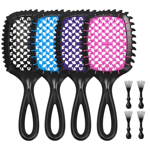 Miniatura 9 de Cepillo desenredante – Paquete de 2 cepillos ventilados para cabello húmedo y seco – Cepillo desenredante fácil y sin dolor que reduce los nudos