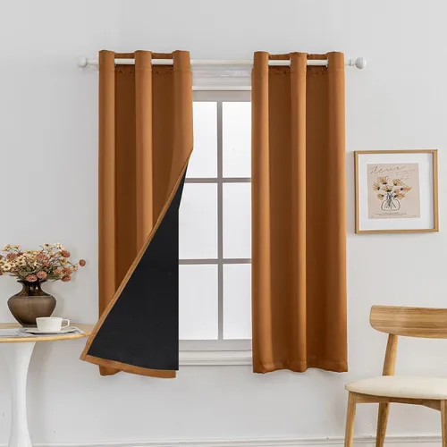 Miniatura 42 de Anytime Juego de 2 paneles de cortinas 100% opacas, con aislamiento térmico para dormitorio, paneles de sombreado completo