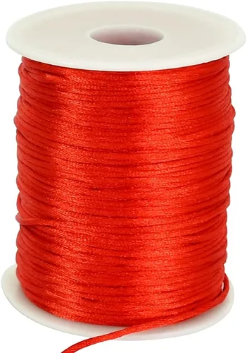Miniatura 16 de TONIFUL 1 mm x 100 yardas de cordón de nailon blanco satinado para hacer pulseras, cordón de macramé cola de ratón, cordón de cuentas a granel