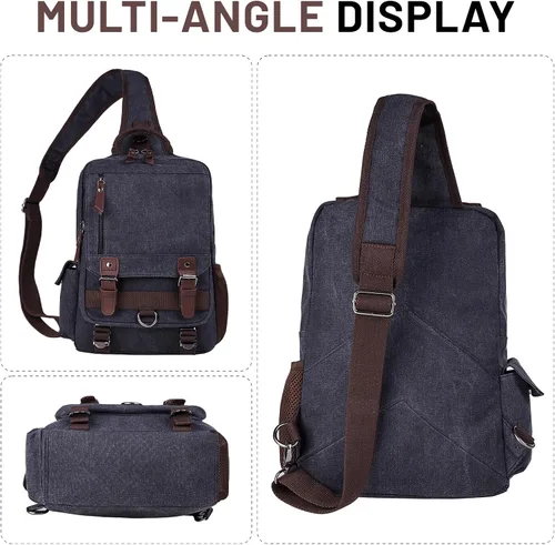 Miniatura 4 de Mygreen bolsa cruzada de lona, mochila de viaje