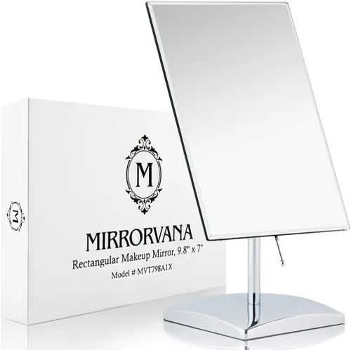 Miniatura 9 de MIRRORVANA Espejo de escritorio grande con soporte para escritorio de oficina, tocador de maquillaje y encimera de baño, espejo facial ajustable