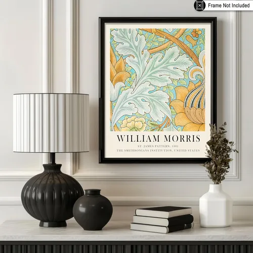 Miniatura 3 de Poster Master Póster vintage de William Morris, estampado de patrón retro de Santiago, arte de flores, arte de patrón textil, regalo para hombres
