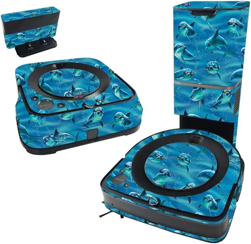 Miniatura 5 de MightySkins Skin compatible con iRobot Roomba s9+ Vacuum & Braava Jet m6 Bundle – Mármol ámbar, cubierta de vinilo duradera y única Fácil