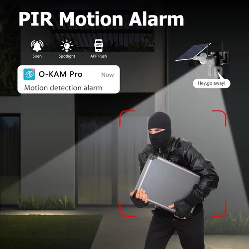 Miniatura 5 de Uniter Cámaras de seguridad solar de doble lente inalámbricas para exteriores, WiFi 5G/2.4G, visión de 360°, panorámica/inclinación, cámara de Negro