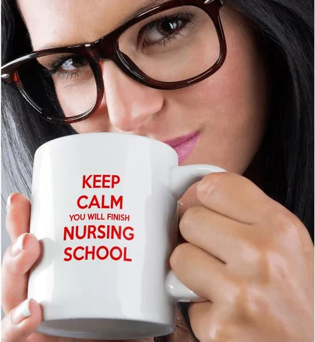 Miniatura 2 de 3dRose Taza "Keep Calm You Will Finish Nursing School", 11 onzas