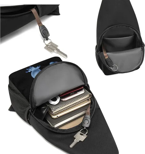Miniatura 6 de Bolsa cruzada para el pecho para deportes al aire libre, mochila de viaje, senderismo, para mujeres y hombres, Cartoon, 7.5"X 3.25"X 15.25