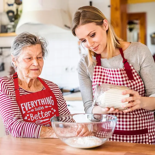 Miniatura 5 de Delantales divertidos para hombres, delantales de cocina profesionales con dos bolsillos, delantal de chef ajustable, delantal con babero para regalo