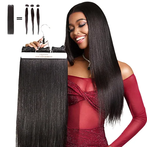 Miniatura 14 de TRIIPPY Paquetes de Cabello Humano Lacio, 100% Cabello Camboyano Crudo Tejido para Coser 3 Paquetes, Triple la Vida Útil Sobre el Paquete de Cabello