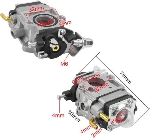 Miniatura 2 de FLYPIG Kit de bujía de carburador de 0.591 in para 43Cc 47Cc 49CC 50CC 2-Stroke X1 X2 X3 R1 Cateye X7 FS529 FS509 Z600 Mini Pocket Bike Quad ATV