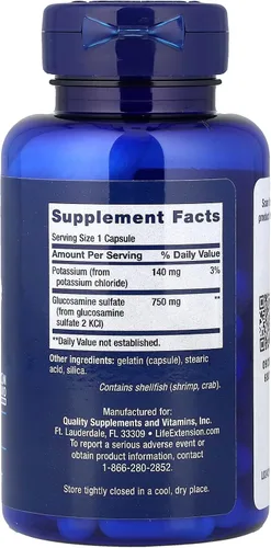 Miniatura 2 de Life Extension Sulfato de glucosamina - Suplemento de glucosamina para comodidad de rodilla y apoyo a la salud de las articulaciones, sin OMG, sin