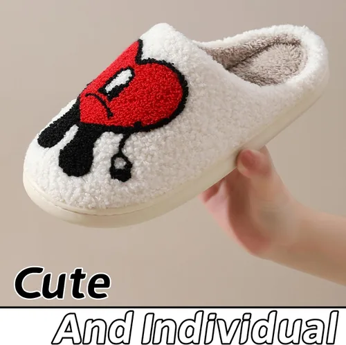 Miniatura 2 de LEZIRTOI Bad Cute Bunny Slippers For Women Men Couple Casual Shoes Cartoon Plush Indoor Outdoor Slipper Winter Love Pattern Slippers House Slippers