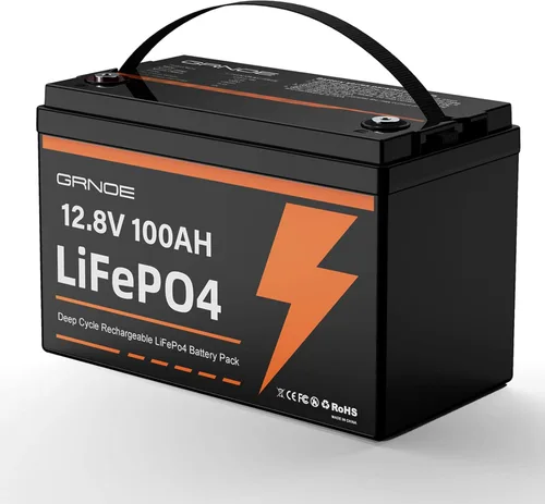 Miniatura 13 de Grupo 24 LiFePO4 Batería 12V 100Ah, batería de litio ligera de 21.9 libras con BMS de 100 A, 4S4P expandible, hasta 15,000 ciclos, ideal para RV
