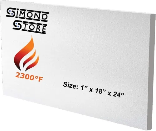 SIMOND STORE Tablero aislante de fibra de cerámica – 2300 F, 1 x 18 x 24 pulgadas, placa de aislamiento térmico de cerámica para estufas de madera,